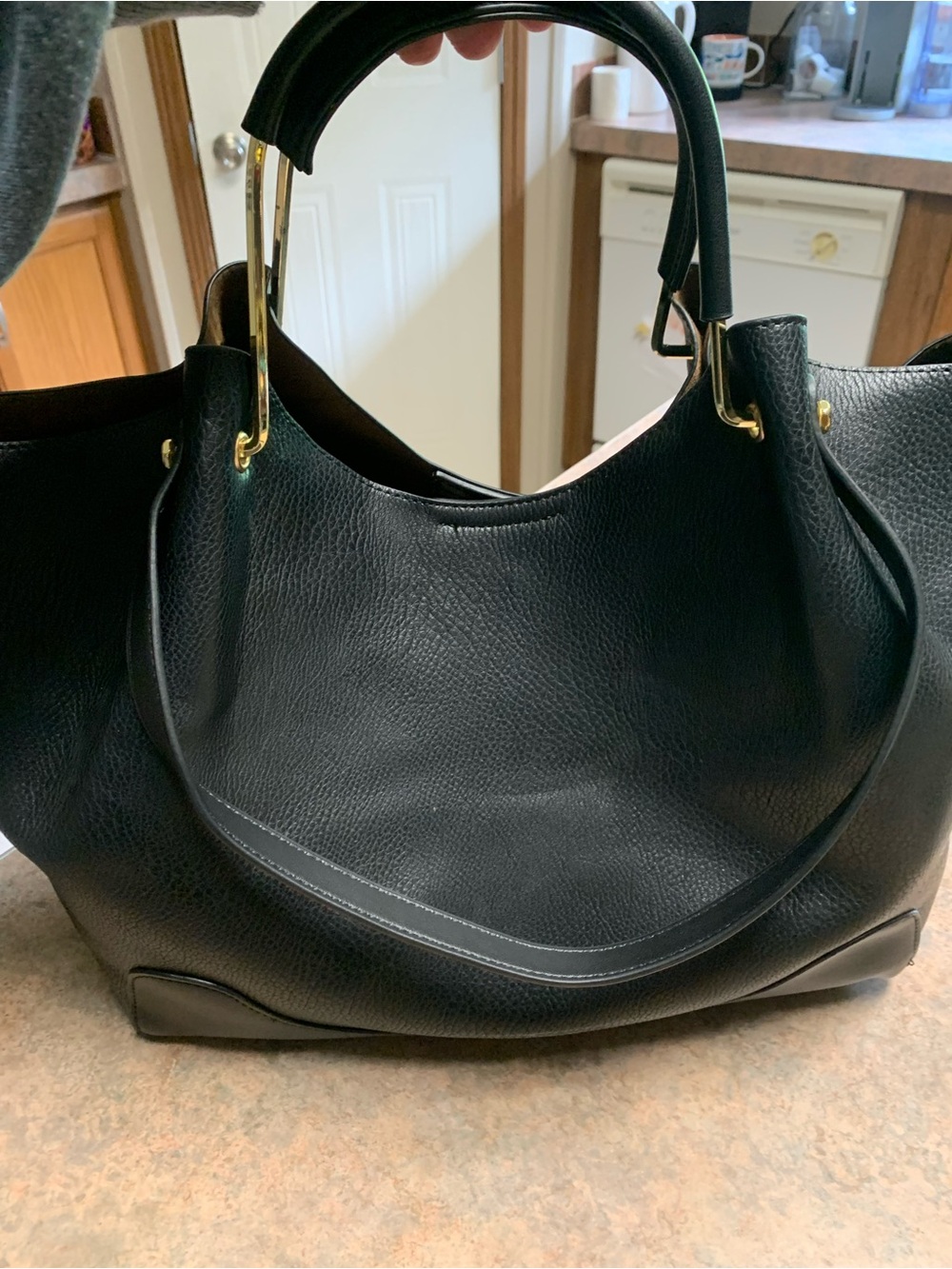 Sondra Roberts Squared Leather Shoulder Bag (New)